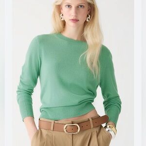 J.Crew 100% Cashmere Classic Fit Crewneck Sweater Neptune Green Size Small BA400